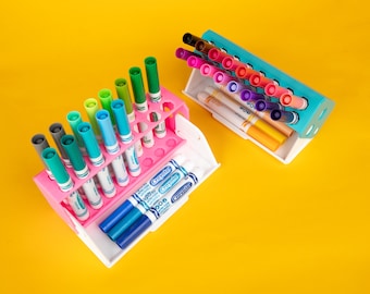 Case/Stand for CRAYOLA Broad Line • Portable Marker Holder Storage Container • 16 Marker Capacity