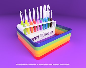 かぎ針編みフックオーガナイザー • C l 0 v 3 rフックに対応 • パーソナライズされた収納ケースディスプレイスタンド • 18フック収納可能