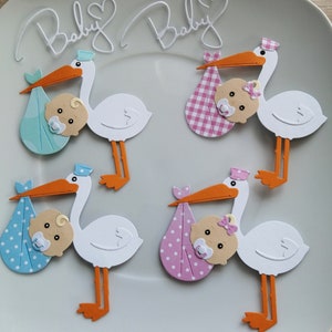 Kartenaufleger Topper/ Sticker *Storch mit Baby Scrapbooking Auswahl