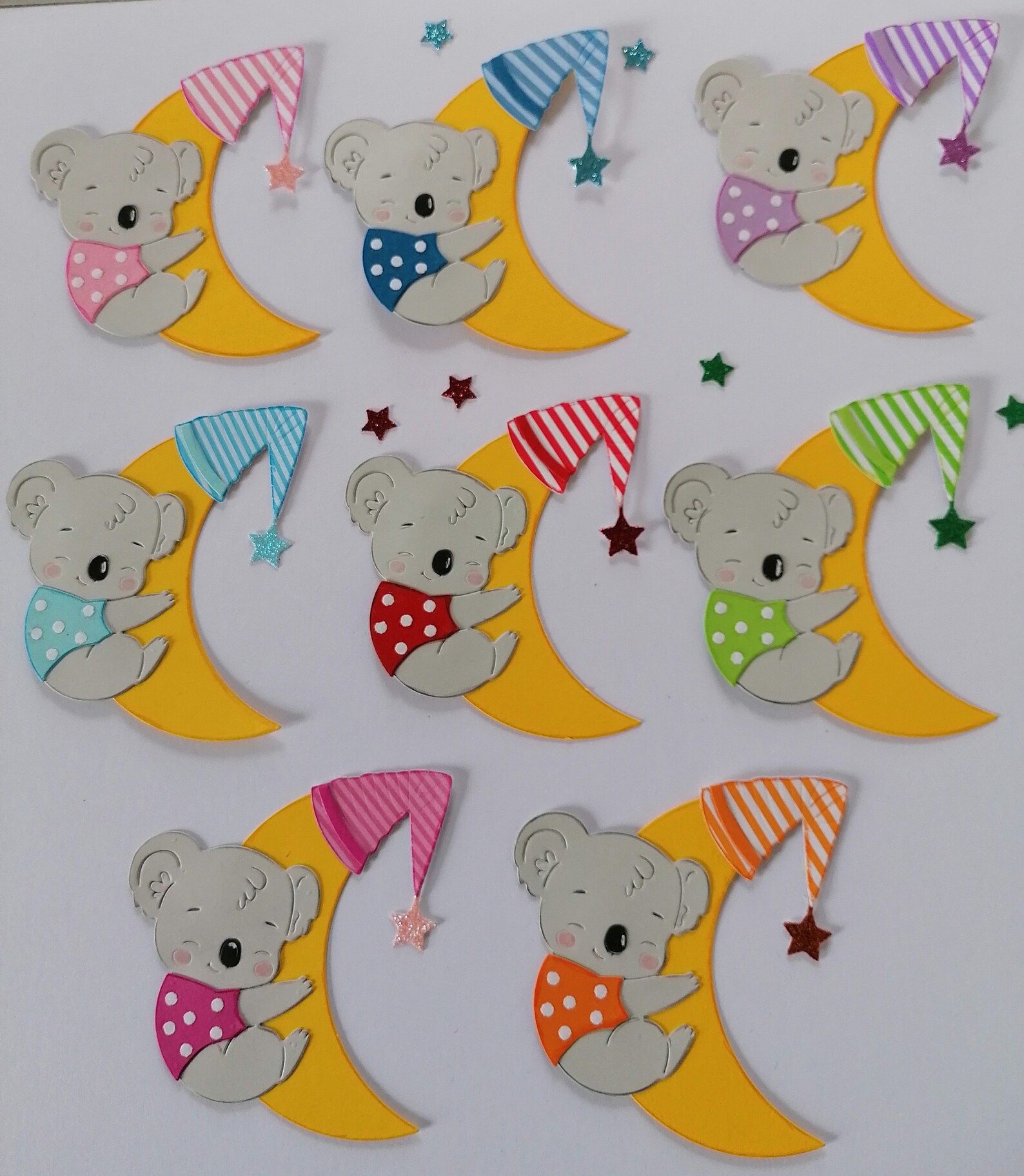 Kartenaufleger Topper/ Sticker Koala auf Mond Etsy