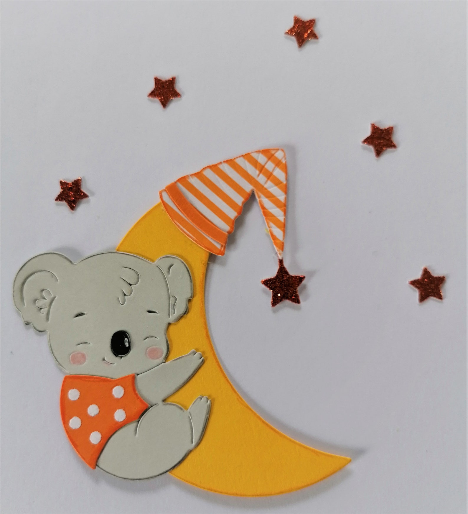 Kartenaufleger Topper/ Sticker Koala auf Mond Etsy