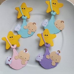 Kartenaufleger Topper/ Sticker *Stern mit Baby Scrapbooking Auswahl