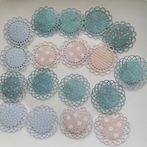 18 x Stanzteile Runde Deckchen, Scrapbooking Junk Journal Bullet Journal Kartenaufleger 4,5 cm