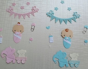 Kartenschmuck Scrapbooking Stanzteile Baby, ein Set