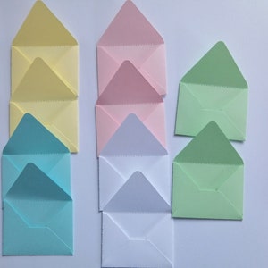 10 Mini Briefumschläge, Umschläge Pastell