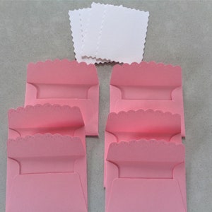 Umschläge 10 kleine Briefumschläge mit Kärtchen rosa
