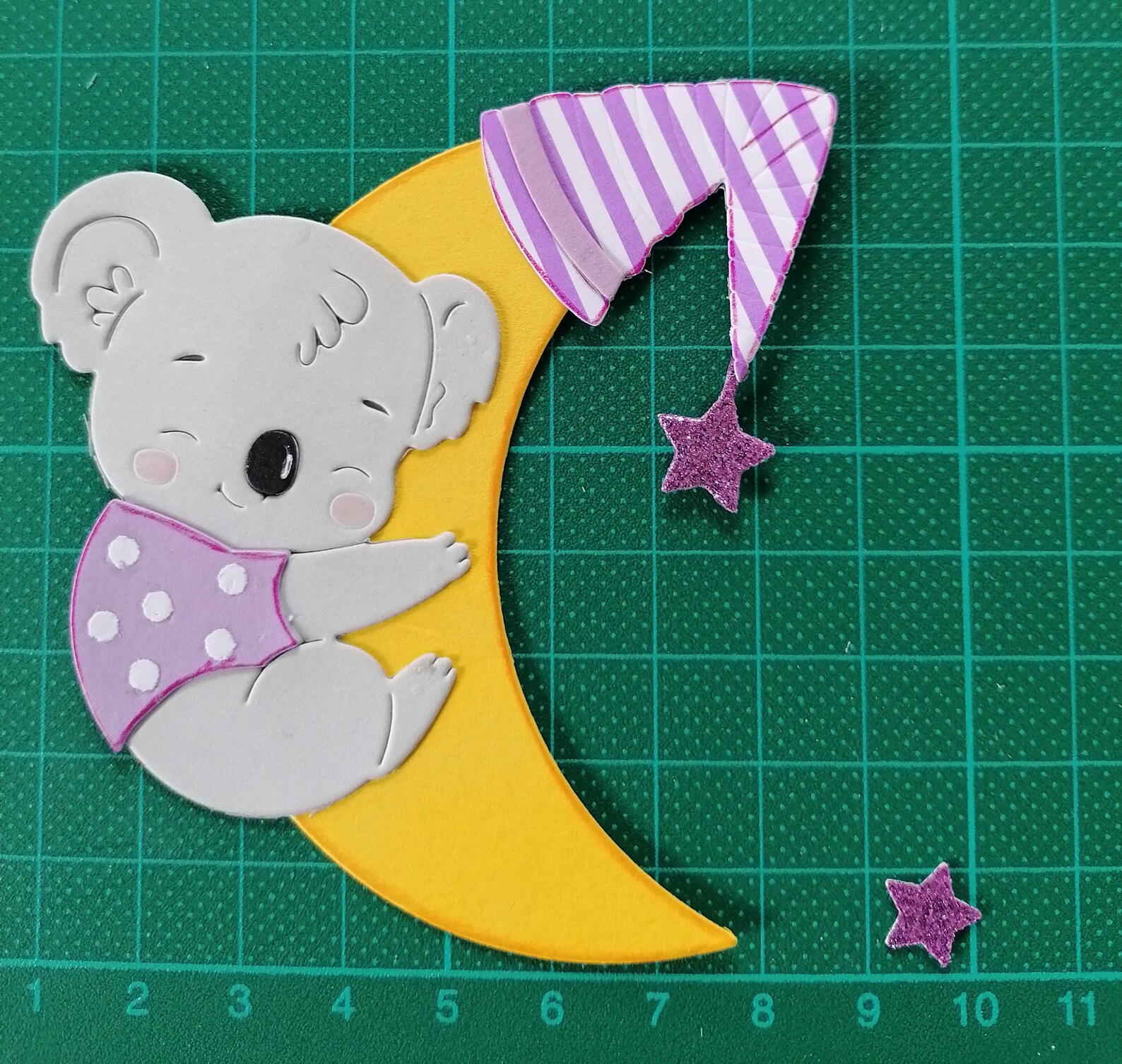 Kartenaufleger Topper/ Sticker Koala auf Mond Etsy