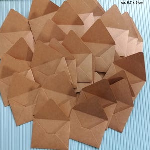 20 Mini Briefumschläge, Umschläge Kraftpapier