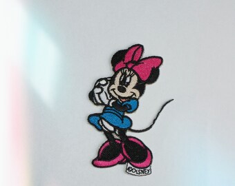 Bügelbild 7,5x6cm Minnie Mouse Disney Patches Aufbügeln Aufnäher rosa