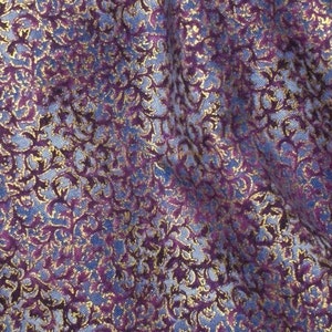 0.5 m purple feather, vine pattern, dark purple, lilac, cotton fabric