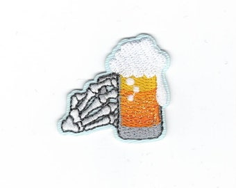 Main avec illustration / motif de boisson, image thermocollante / patch