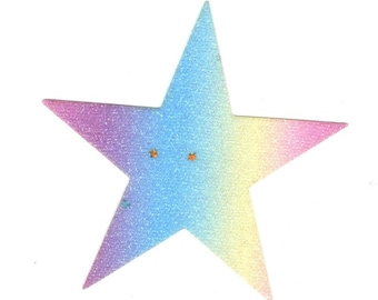 Iron-on picture, star motif, colorful