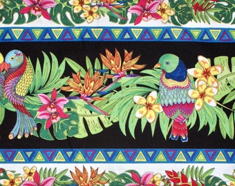 0.5 m bird, flower motifs fabric, cotton