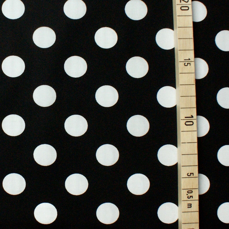 0.5m, Baumwollstoff Kreise, schwarz / weiß Stoff Bild 4