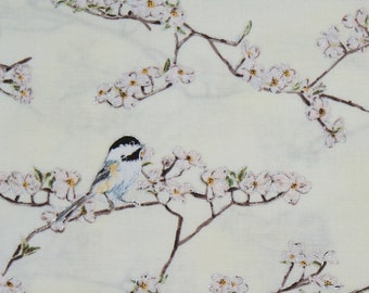 40 cm bird, cherry blossoms cotton fabric