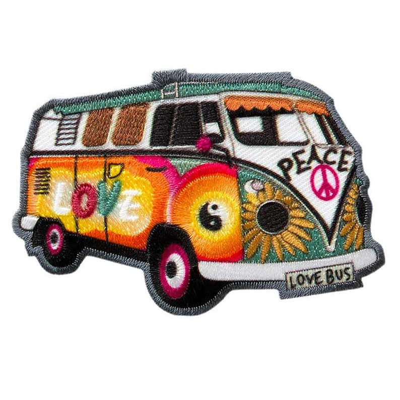 Hippie bus iron-on picture, car, vehicle, iron-on picture, patch, patch image 1