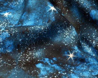 19.80Euro/meter sky, space fabric, stars, blue