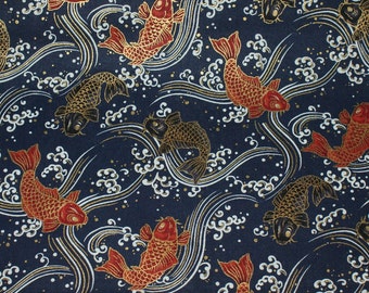 Fish motif Koi fabric, 0.5 m