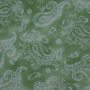 Paisleymuster, Blätter Stoff, 50cm, Baumwolle, grün Bild 2