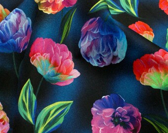 70 cm TULIPS fabric, blue