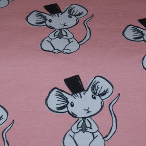 0.5 m mice motif jersey fabric, 50 cm / pink image 1