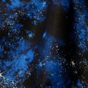 0.5 m stars, space, sky fabric, dark blue image 3