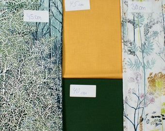 Fabric package 230, trees, leaves, 1.6 meters / 4 fabric scraps
