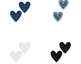 2 jeans hearts, 1.50 euros/piece, iron-on transfer, blue, white, light blue, black