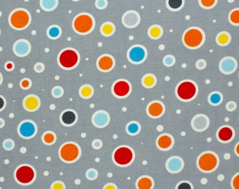 45 cm fabric cut, cotton, circles, colorful, glows in the dark