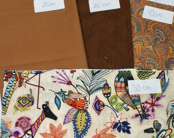 Fabric package 216, flowers / animals, 1.2 meters / 4 fabric scraps