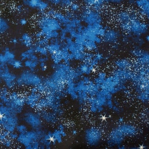 0.5 m stars, space, sky fabric, dark blue image 4