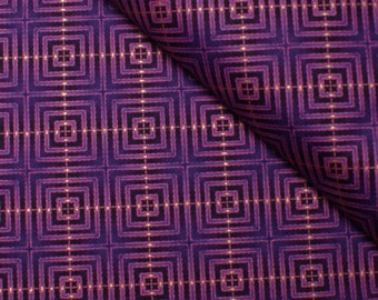 0.5 m, ornaments, diamonds, cotton fabric, purple, fabric with metallic print