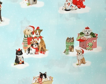 Hunde, Katzen Stoff, 50cm, Weihnachten, Tier, Weihnachtsstoff