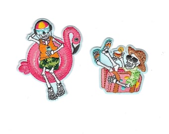 3.80 euros/pc. summery skeleton motif iron-on transfers