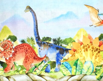 45 cm dinosaur fabric, dinosaur motif, cotton fabric