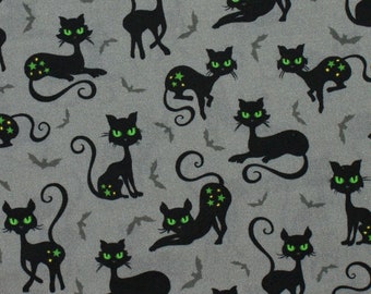 0.5m Halloween Katzen Stoff, grau