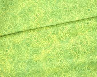 0.5 m Paisley patchwork fabric yellow / green