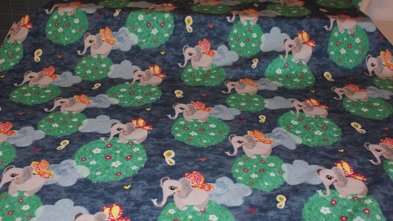 0.5 m, jersey fabric, elephants / forest, blue, 50 cm image 3