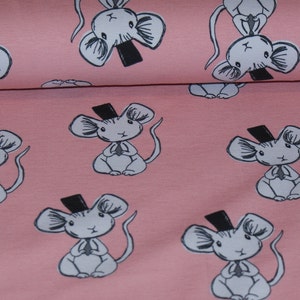 0.5 m mice motif jersey fabric, 50 cm / pink image 2
