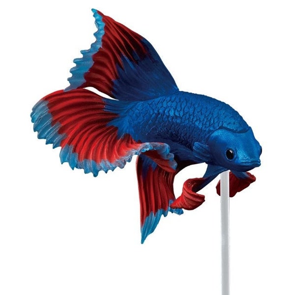 Siamese fighting fish betta fish PVC mini figure model figurine （BLUE/RED)