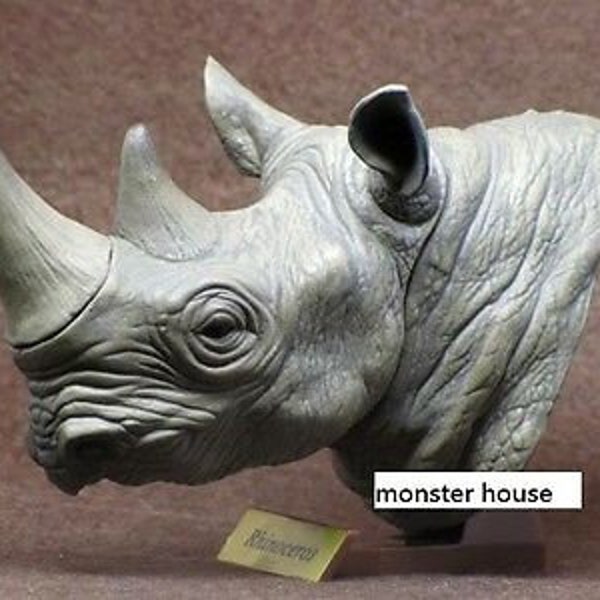 Rhinocéros noir Rhinocéros Rhinocéros buste figurine modèle figurine PVC