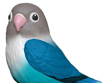 Japan Grauer Kopf Liebe Vogel Papagei PVC Hohlfigur Modell Spielzeug
