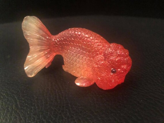 Red Ranchu Goldfish Fish Resin Mini Figurine Figure Model Etsy