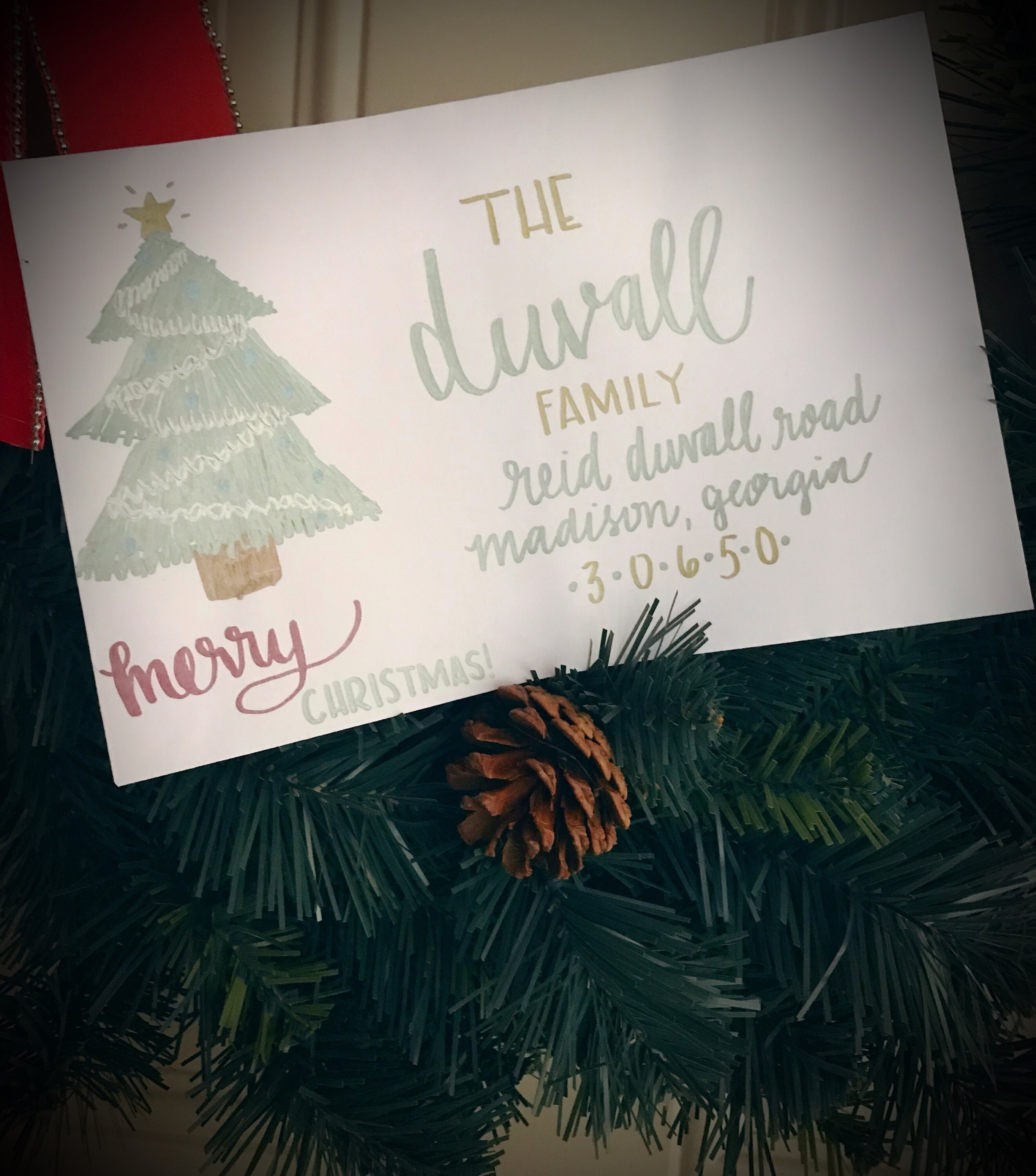 Christmas Holiday Card Envelope Addressing Hand Lettering Hand | Etsy