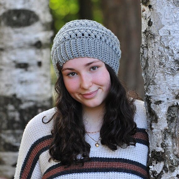 Platinum Grey Slouch Hat Slouchy Women 