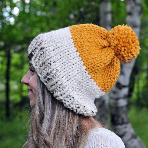 Warm Knit Hat Wool Toque Handknit 