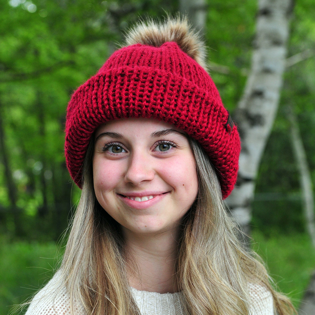 Navy Blue Knit Hat, Winter Toque, Hand Knitted Slouch Hat, Soft