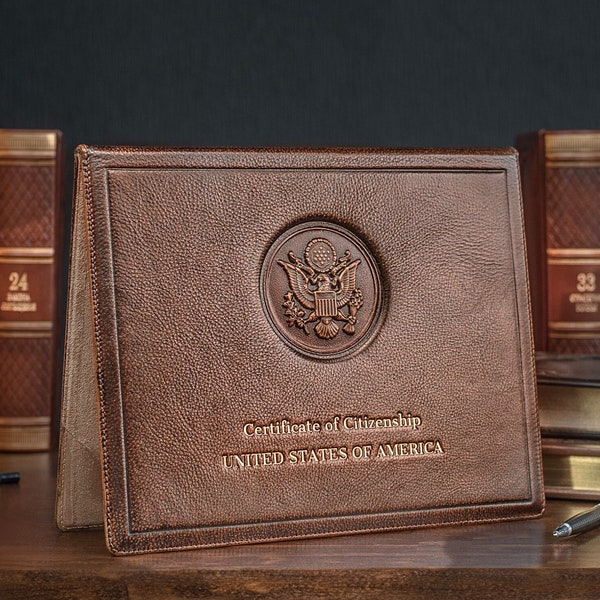 Leather Certificate Holder Etsy