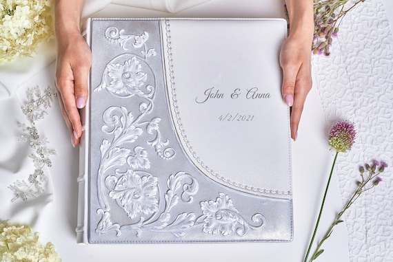 Personalised Wedding Anniversary Traditional Photo Album Silver