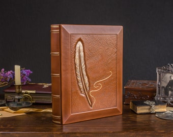 Timeless Legacy: Personalized Leather Family Journal Memory Album with Embossing